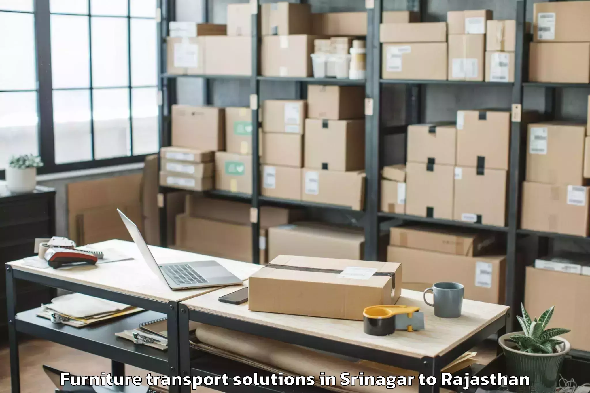 Top Srinagar to Sanganer Furniture Transport Solutions Available